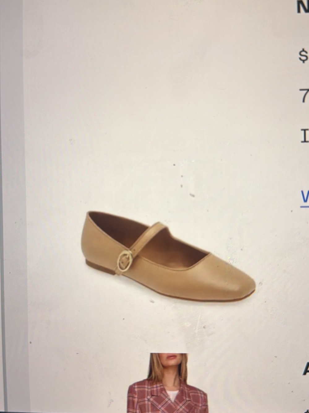 Nordstrom Beige Mary Jane Ballet Flat